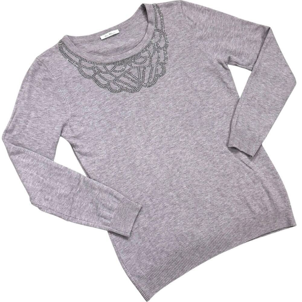 Vila Milano Rhinestone Wool Blend Purple Pullover Sweater Women’s Small READ
